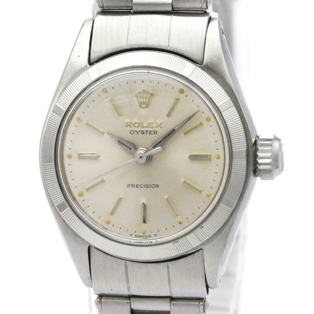 ROLEX Oyster Precision 6411 Steel Hand-winding Ladies Watch Vintage